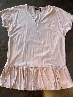 ASOS Petite Light Pink Mini Dress with Ruffle Hem
